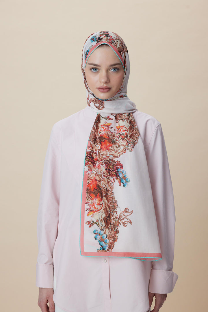 ŞEBNEM FLOŞ VİSKON ŞAL 70*190 CM - PUDRA PEMBE - Görsel 1