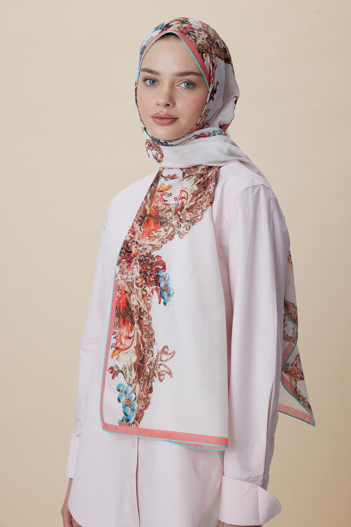 ŞEBNEM FLOŞ VİSKON ŞAL 70*190 CM - PUDRA PEMBE - Görsel 3