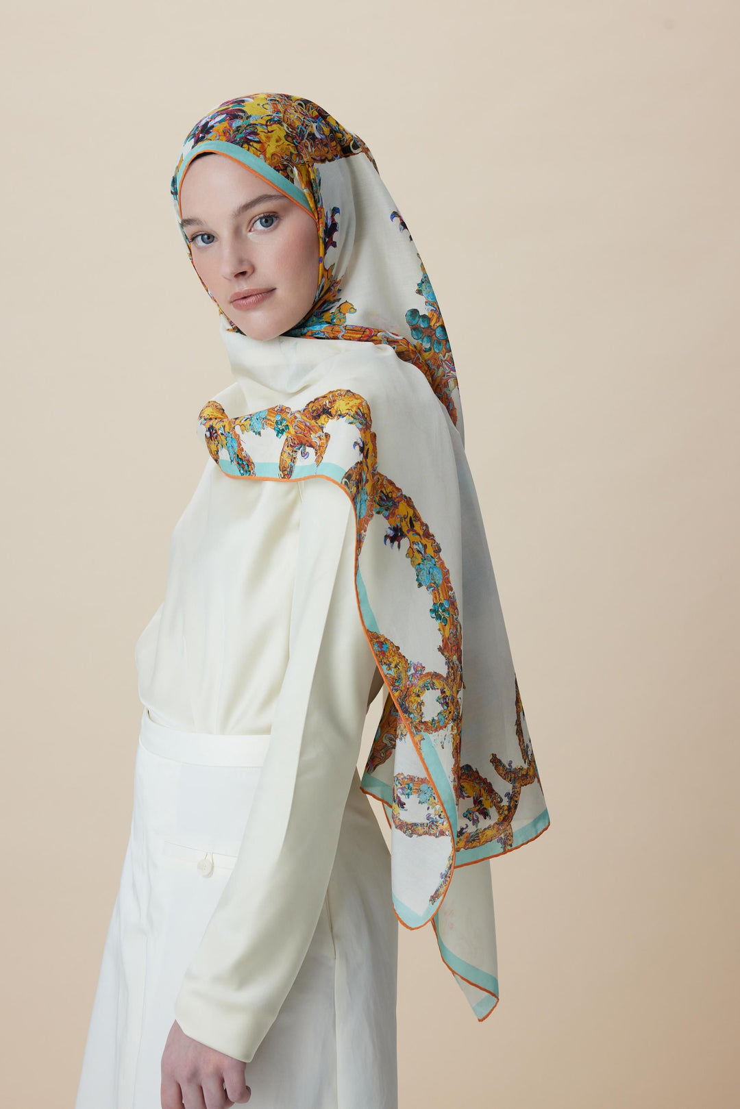 ŞEBNEM FLOŞ VİSKON ŞAL 70*190 CM - SARI - Görsel 3
