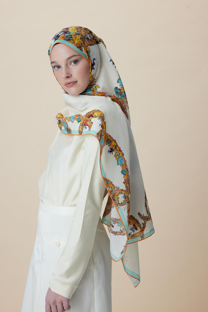 ŞEBNEM FLOŞ VİSKON ŞAL 70*190 CM - SARI - Görsel 3