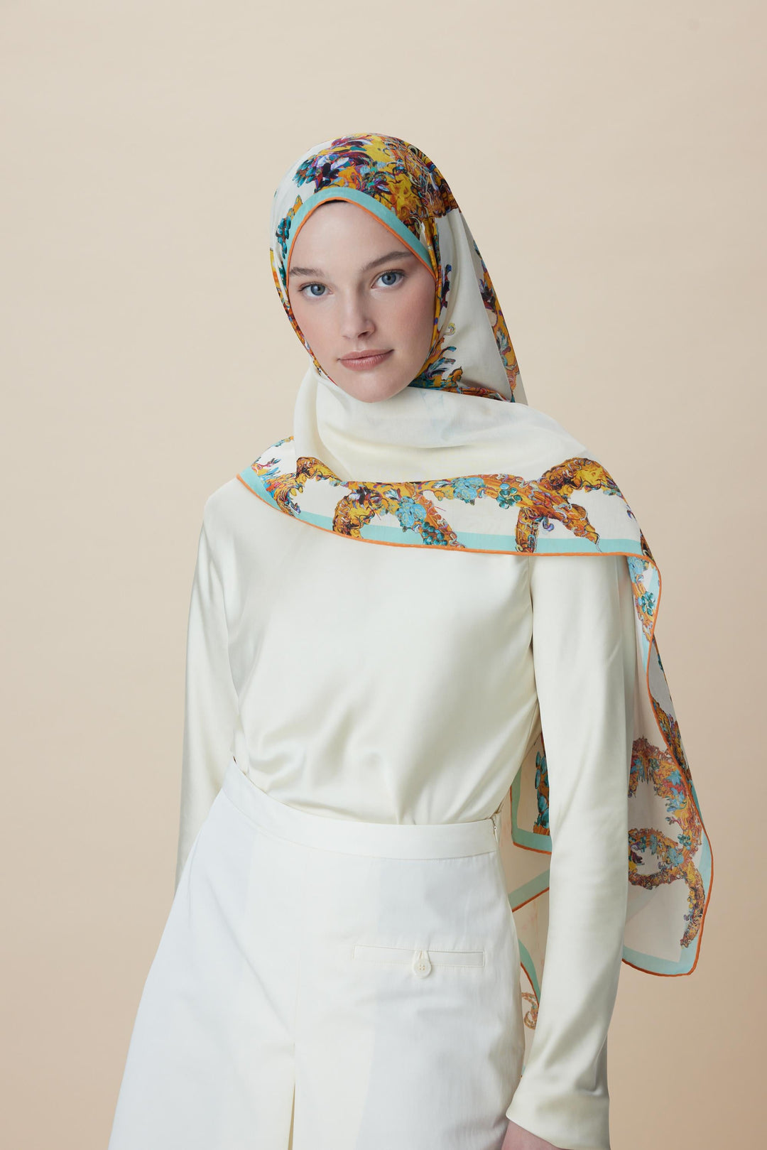 ŞEBNEM FLOŞ VİSKON ŞAL 70*190 CM - SARI - Görsel 1