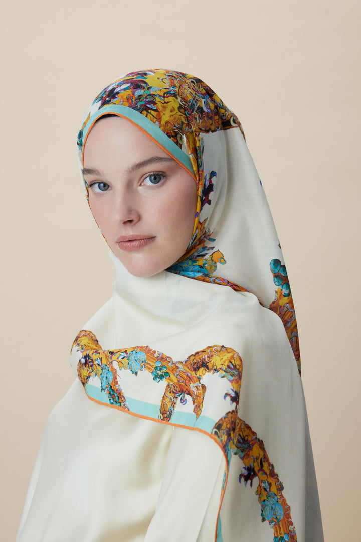 ŞEBNEM FLOŞ VİSKON ŞAL 70*190 CM - SARI - Görsel 4