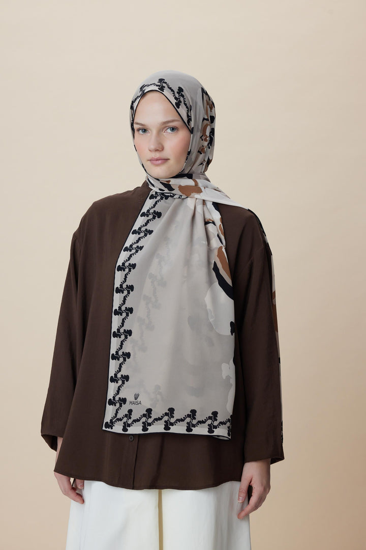 Maisa SEDA KREP İPEK ŞAL 70*190 CM - BEJ