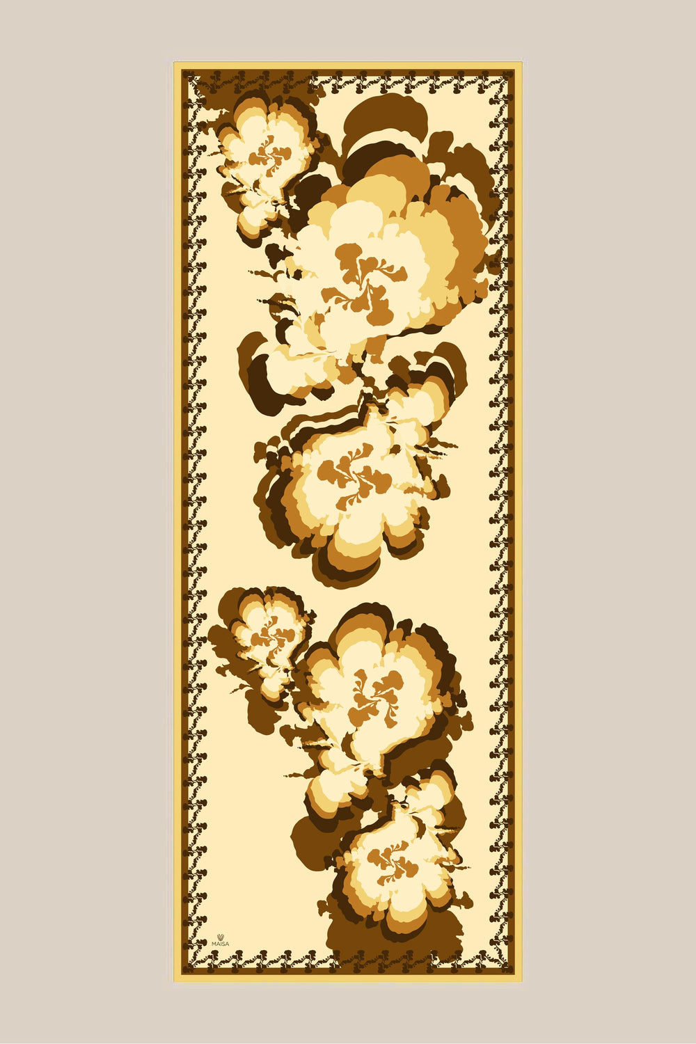 Maisa SEDA KREP İPEK ŞAL 70*190 CM - GOLD