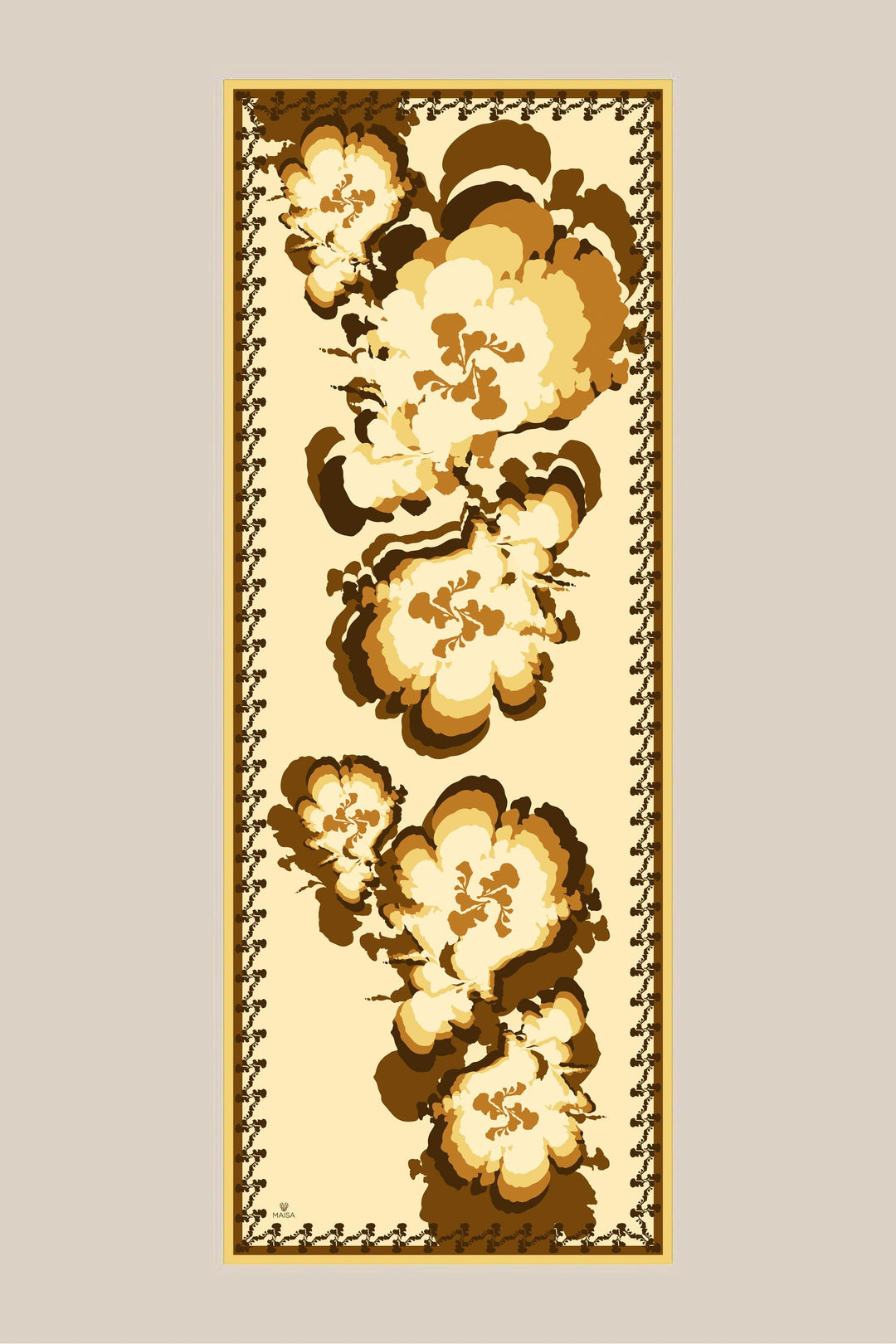 Maisa SEDA KREP İPEK ŞAL 70*190 CM - GOLD