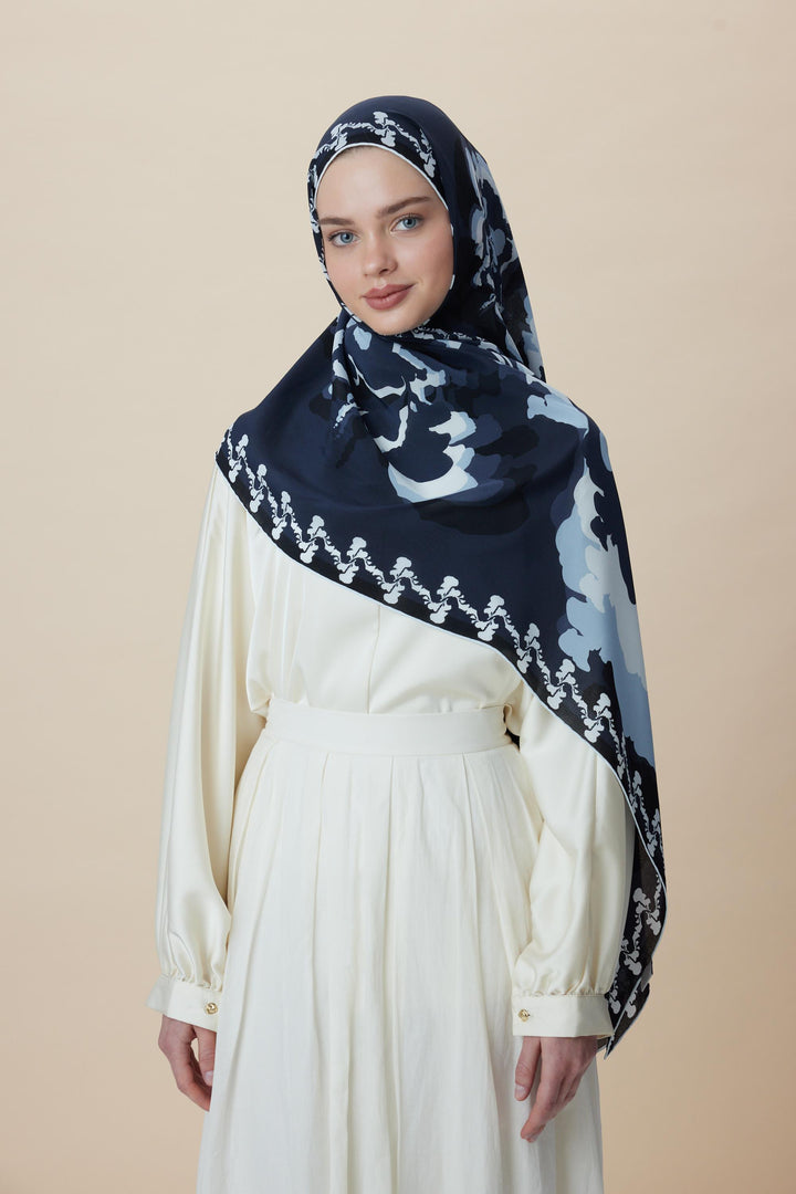 Maisa SEDA KREP İPEK ŞAL 70*190 CM - INDIGO