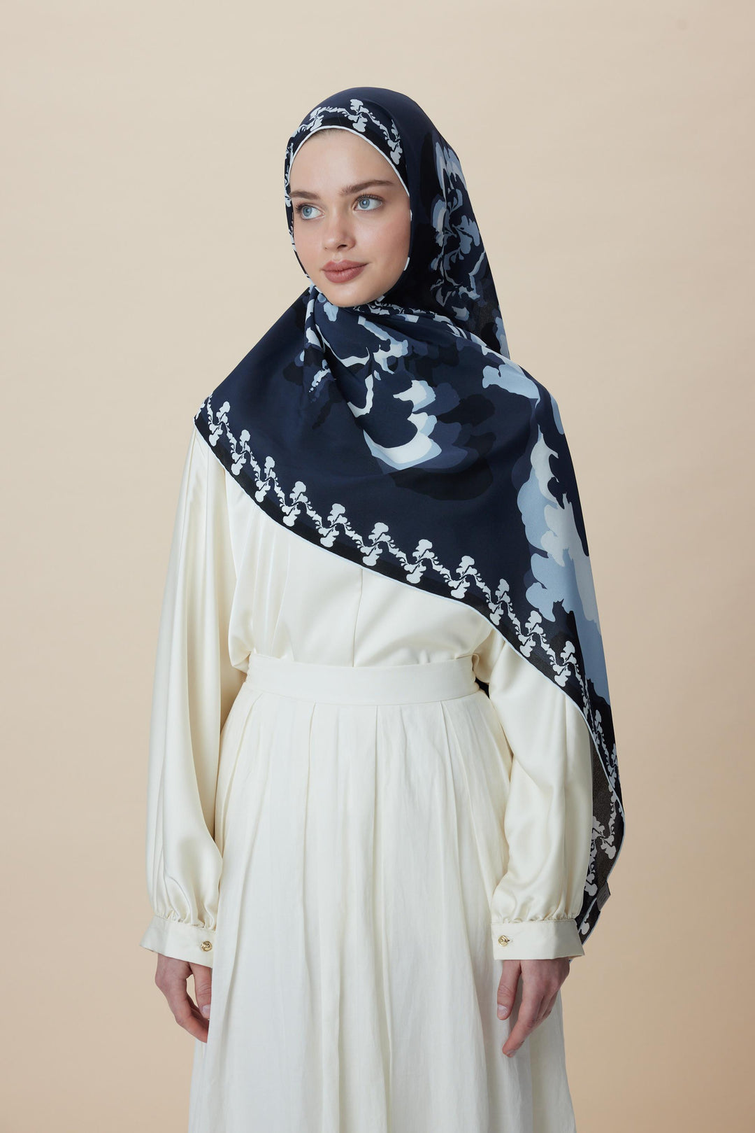 Maisa SEDA KREP İPEK ŞAL 70*190 CM - INDIGO