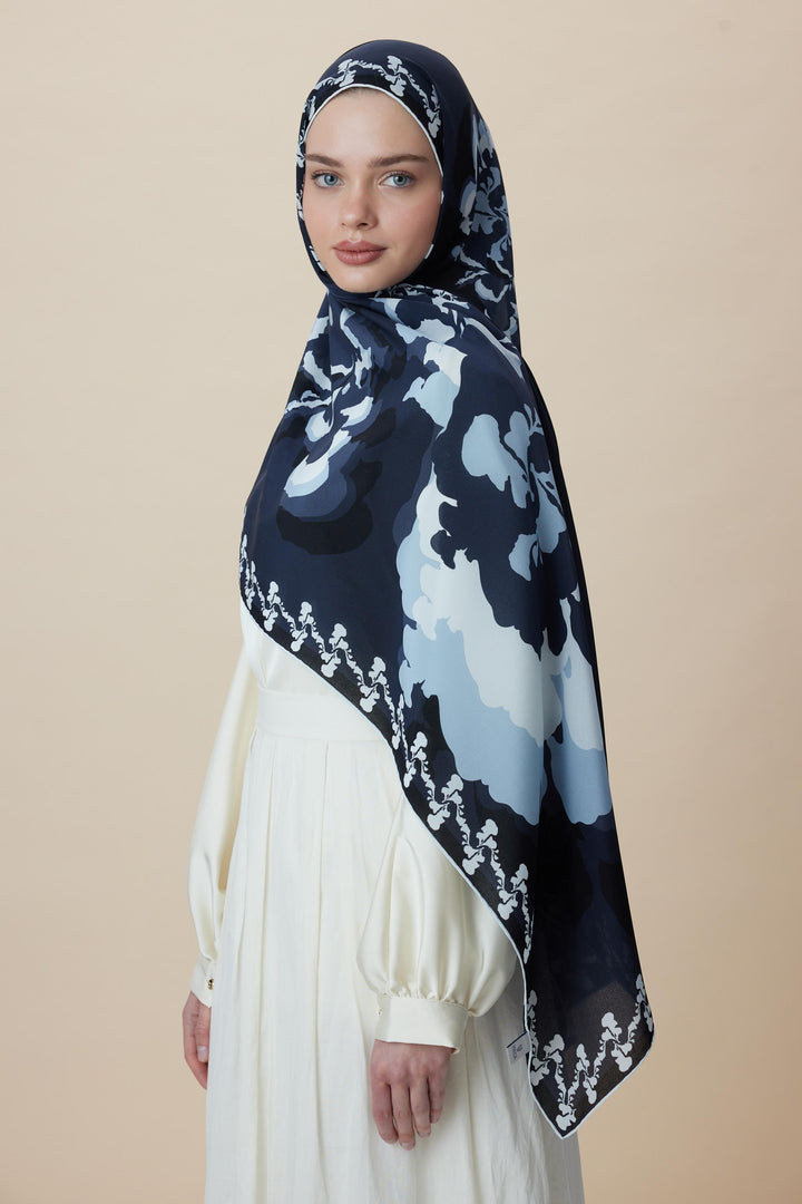 Maisa SEDA KREP İPEK ŞAL 70*190 CM - INDIGO