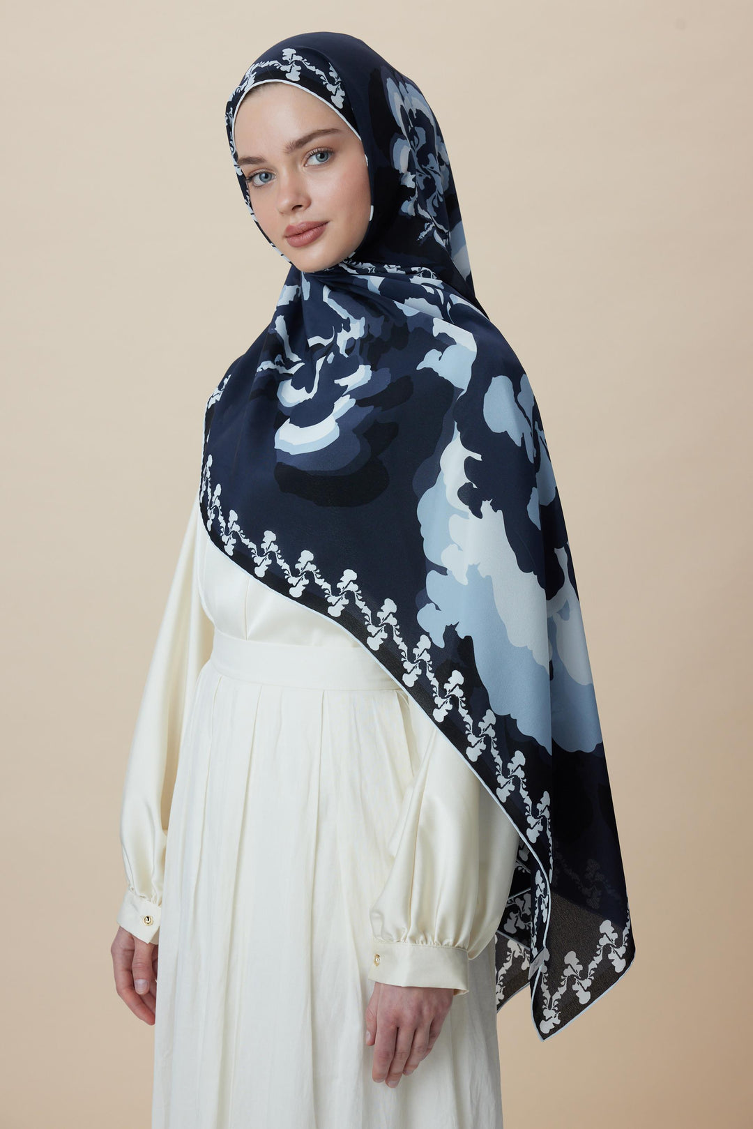 Maisa SEDA KREP İPEK ŞAL 70*190 CM - INDIGO