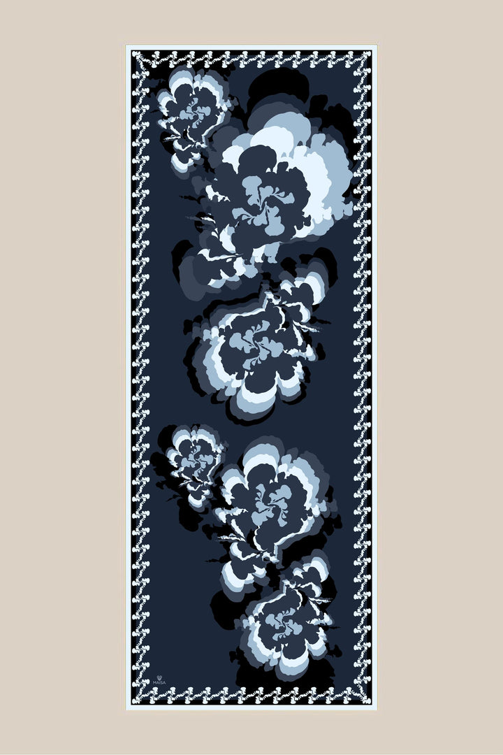 Maisa SEDA KREP İPEK ŞAL 70*190 CM - INDIGO