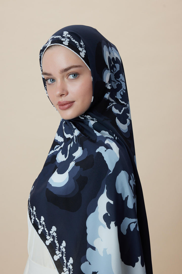 Maisa SEDA KREP İPEK ŞAL 70*190 CM - INDIGO