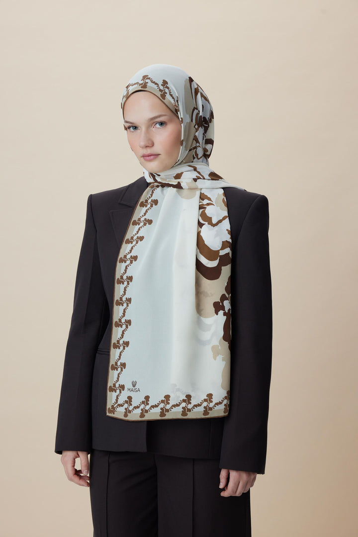 Maisa SEDA KREP İPEK ŞAL 70*190 CM - KUM