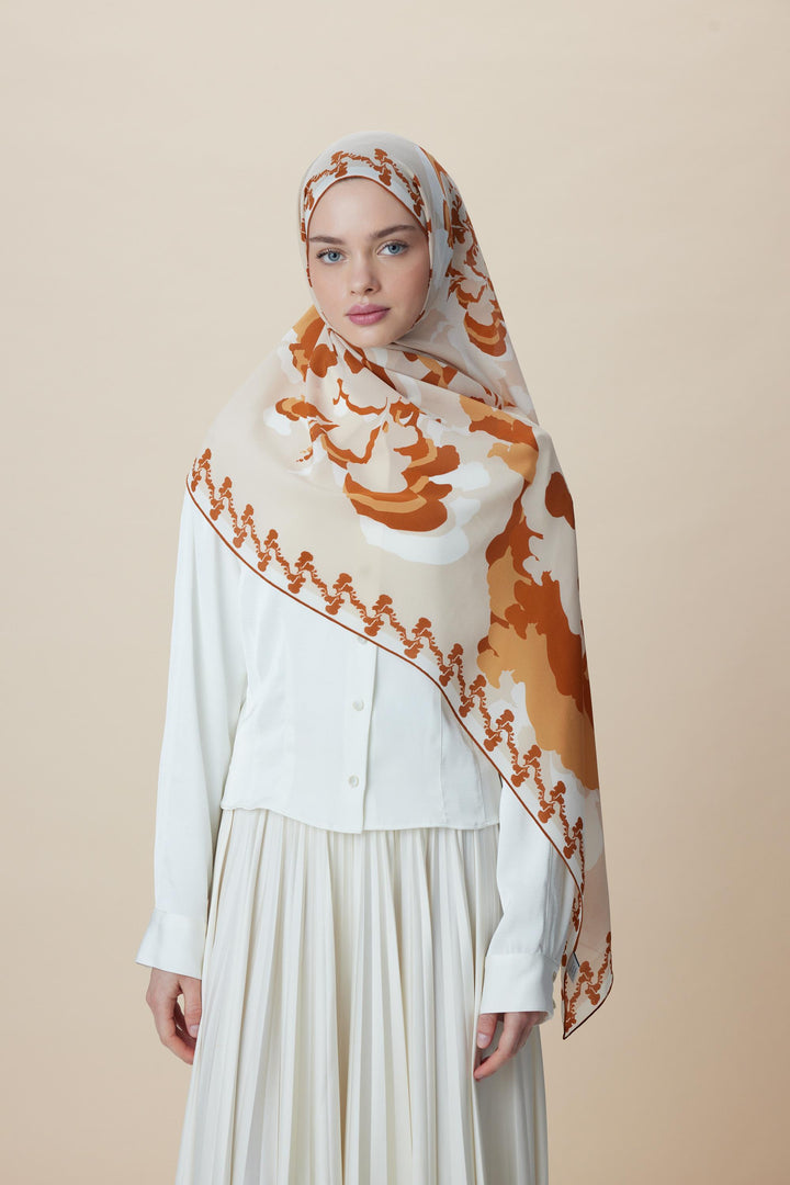 Maisa SEDA KREP İPEK ŞAL 70*190 CM - TURUNCU