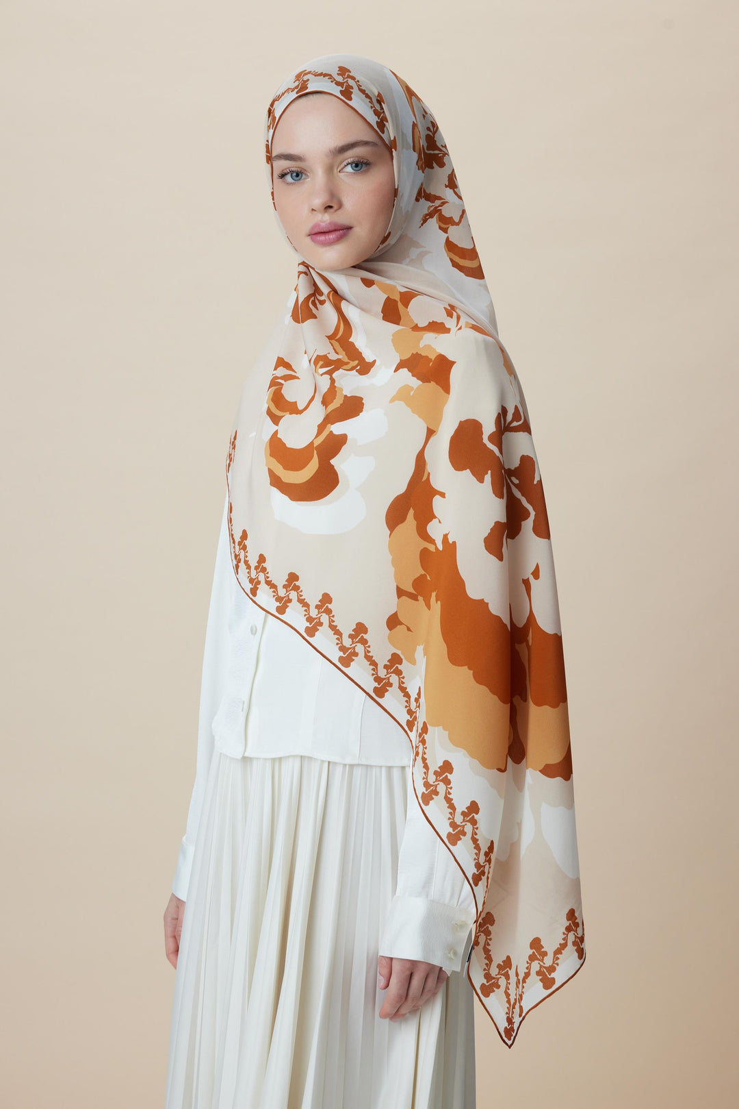 Maisa SEDA KREP İPEK ŞAL 70*190 CM - TURUNCU