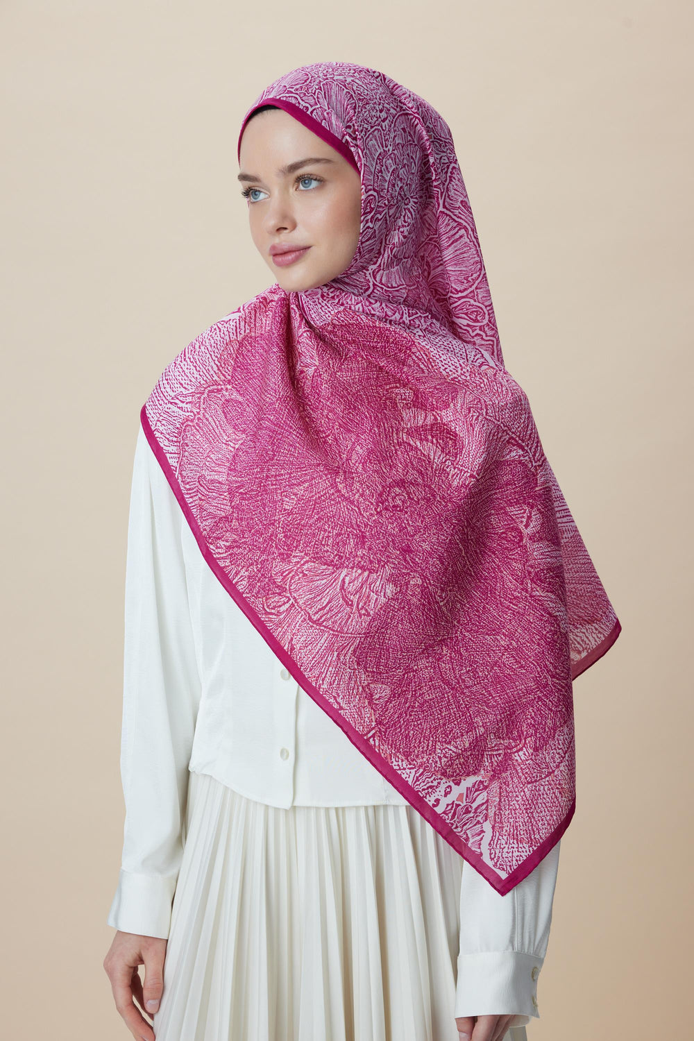 SEDEF FLOŞ VİSKON ŞAL 70*190 CM - FUŞYA - Görsel 2