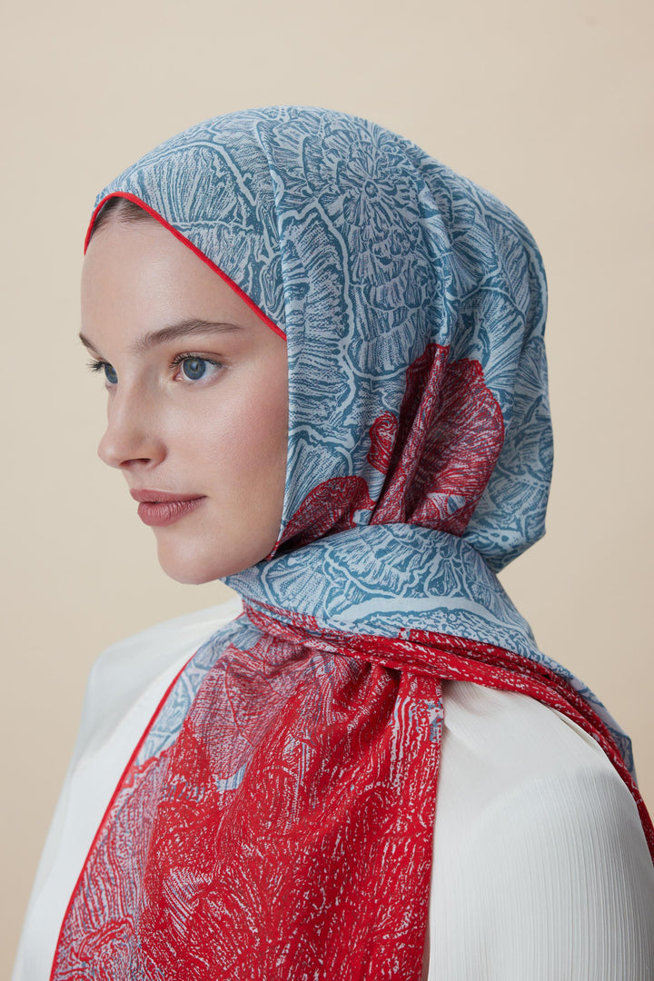 SEDEF FLOŞ VİSKON ŞAL 70*190 CM - MERCAN - Görsel 4