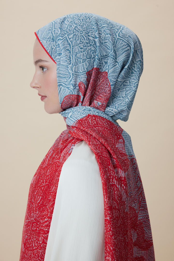 SEDEF FLOŞ VİSKON ŞAL 70*190 CM - MERCAN - Görsel 6