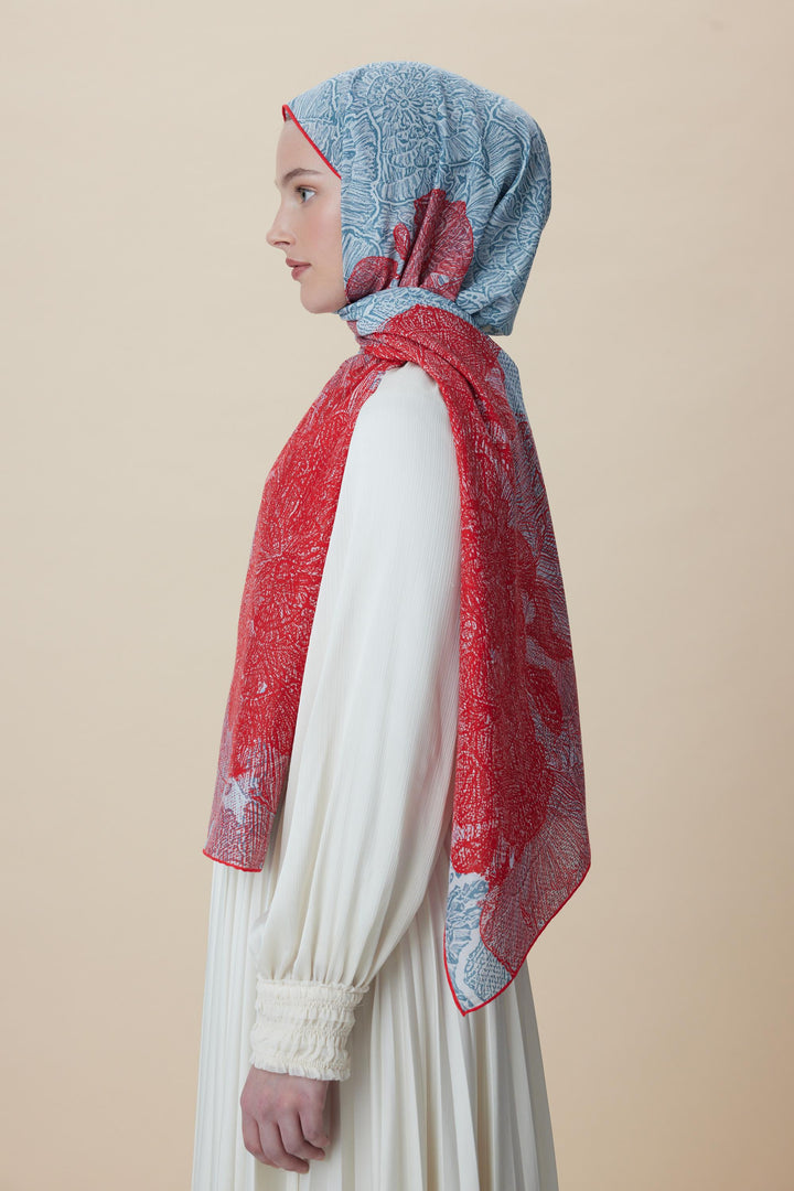 SEDEF FLOŞ VİSKON ŞAL 70*190 CM - MERCAN - Görsel 5