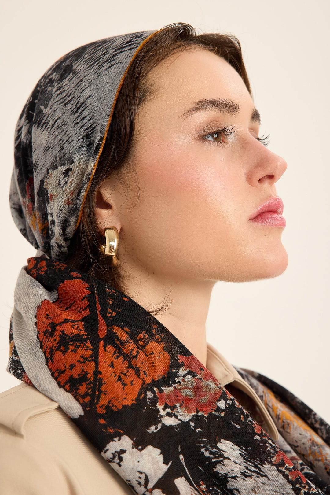 Maisa Şehvar Yün İpek Kaşmir Şal - Gri