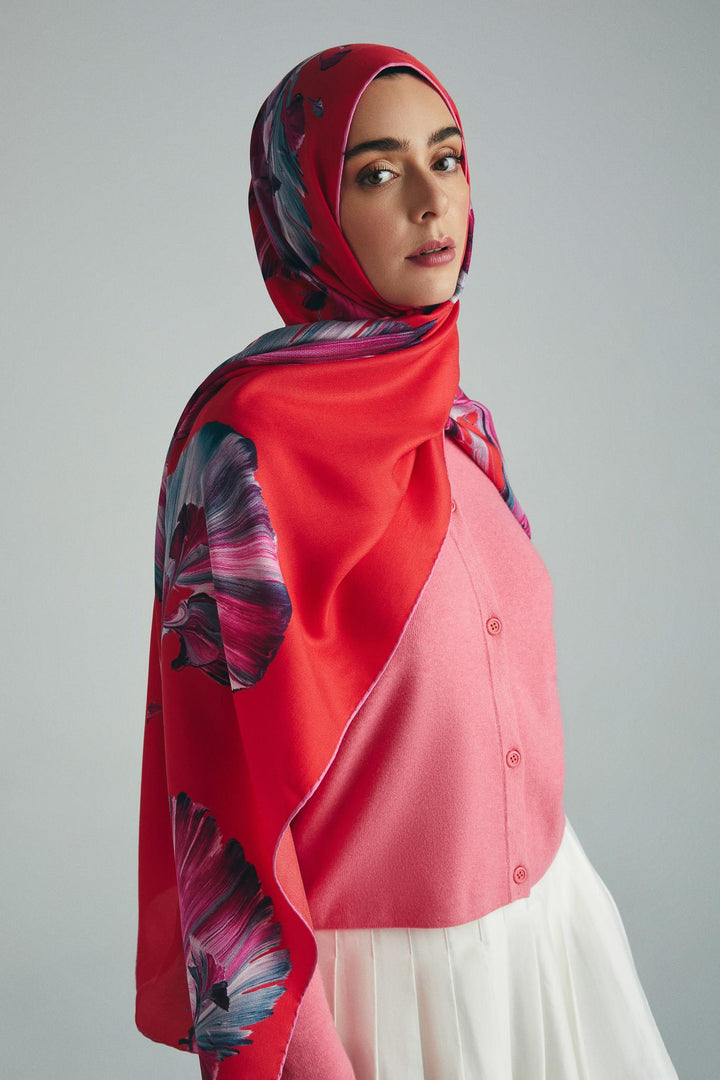 Maisa ŞEMS PAMUK İPEK ŞAL 70*190 CM - FUŞYA
