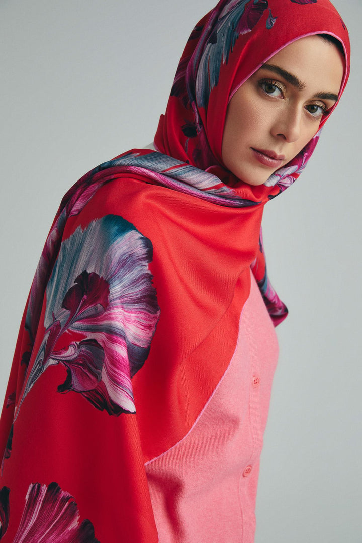 Maisa ŞEMS PAMUK İPEK ŞAL 70*190 CM - FUŞYA