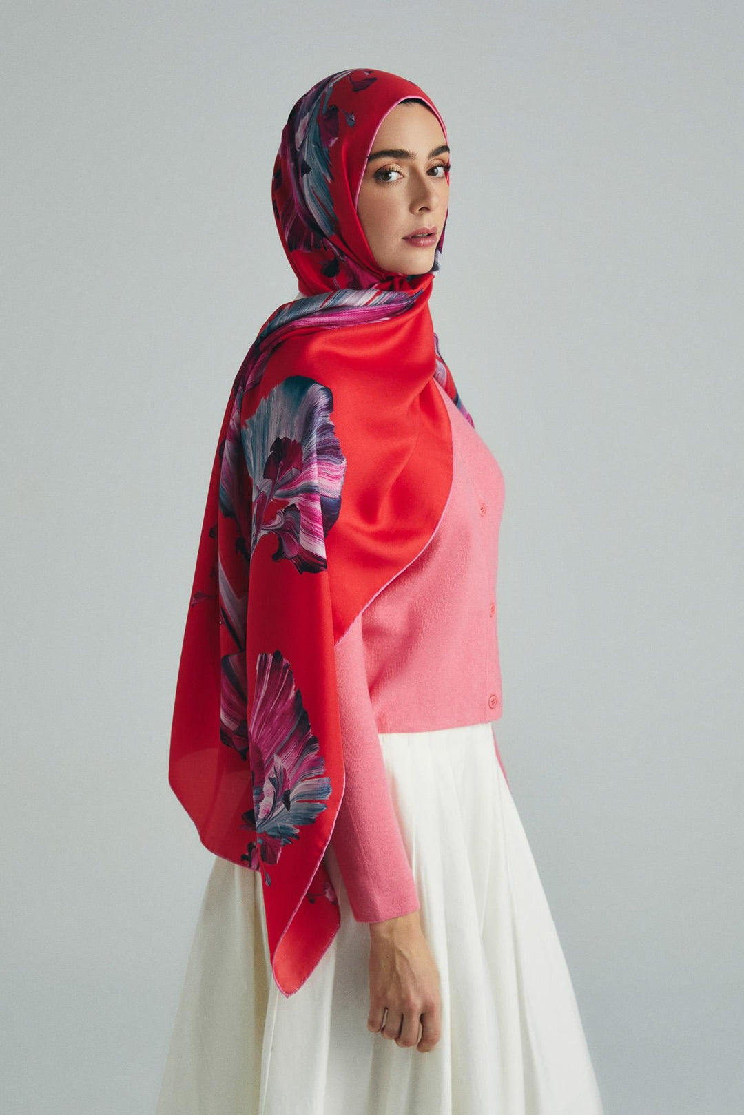 Maisa ŞEMS PAMUK İPEK ŞAL 70*190 CM - FUŞYA