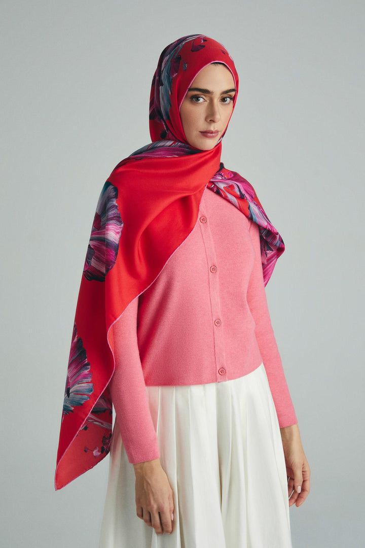 Maisa ŞEMS PAMUK İPEK ŞAL 70*190 CM - FUŞYA
