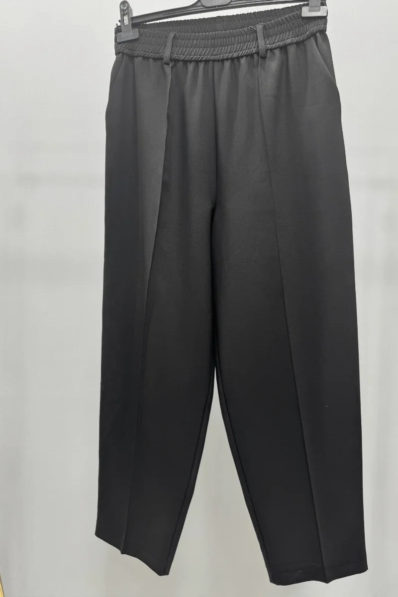 Sentez Angel Beli Lastikli Köprülü Pantolon 5583 - Siyah - Görsel 1 #renk_siyah