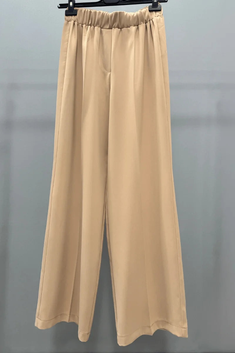 Sentez Colmar Beli Lastikli Geniş Paça Pantolon - Kadın Rahat Kesim Pantolon 5580 - Camel - Görsel 1 #renk_camel