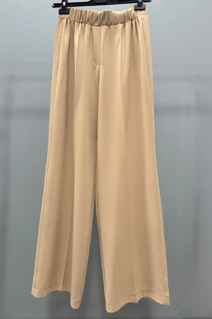Sentez Colmar Beli Lastikli Geniş Paça Pantolon - Kadın Rahat Kesim Pantolon 5580 - Camel - Görsel 1 
