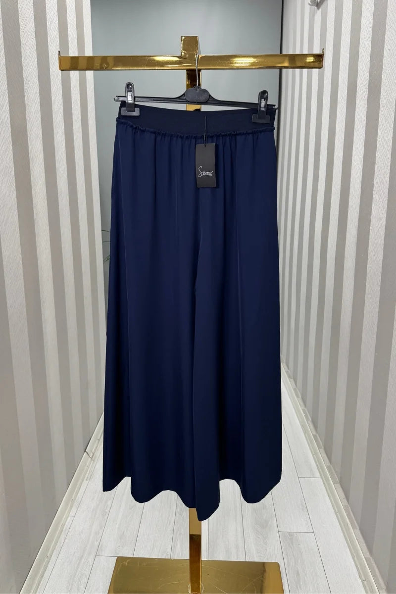 Sentez Logos Geniş Paça Pantolon 5561 - Lacivert - Görsel 3 