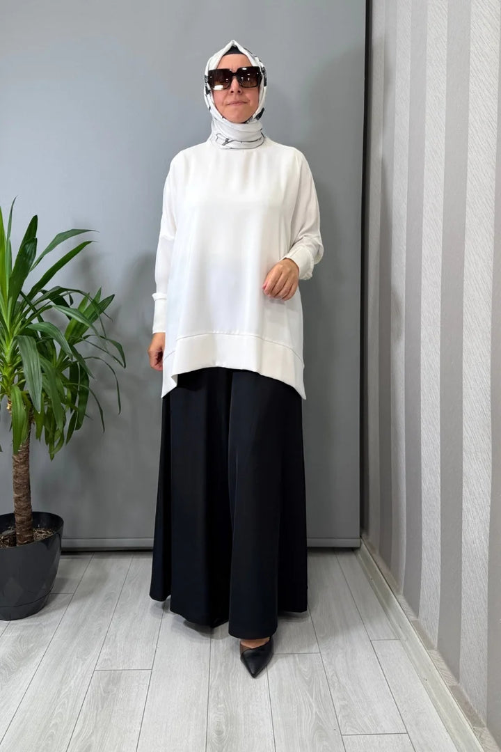Sentez Logos Geniş Paça Pantolon 5561 - Siyah - Görsel 1 