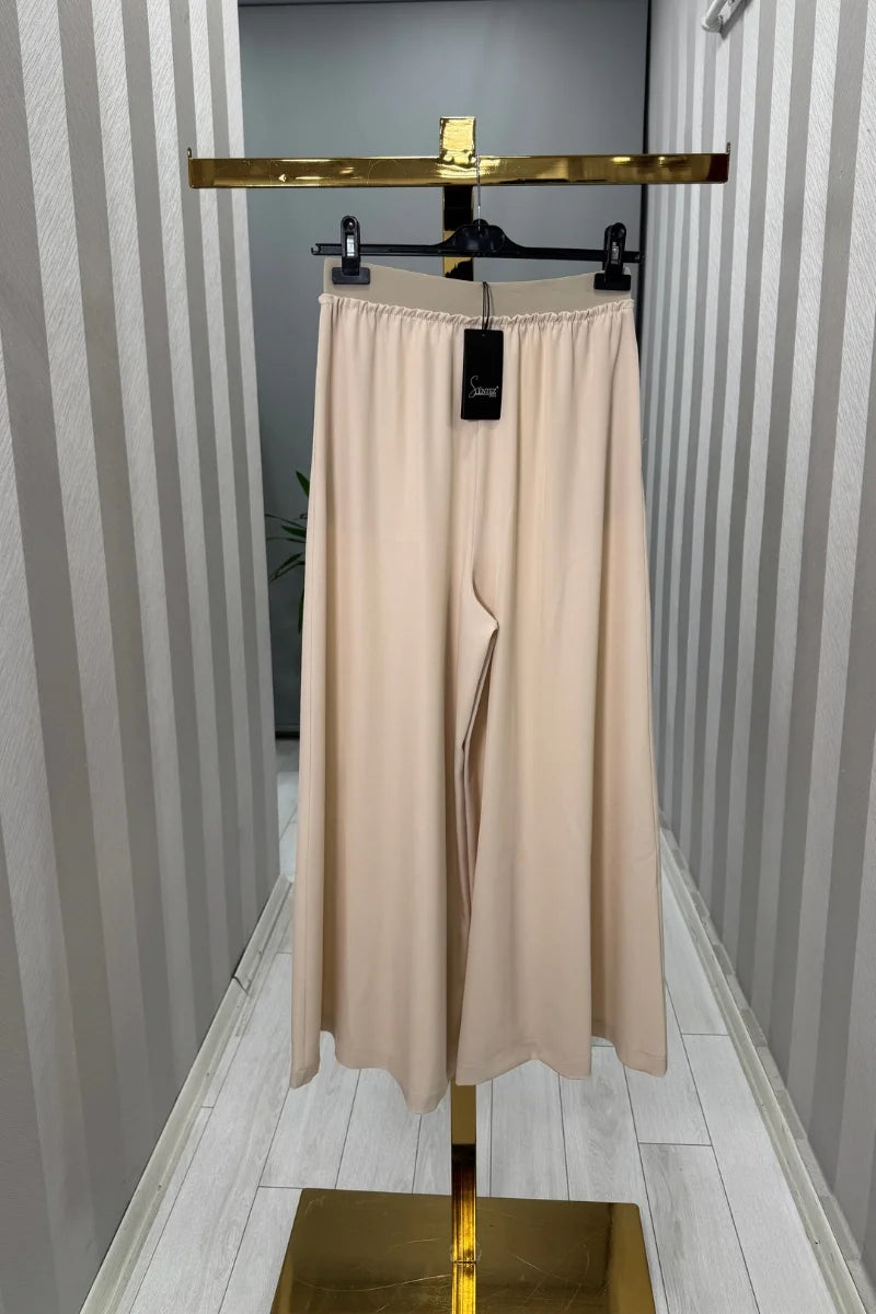 Sentez Logos Geniş Paça Pantolon 5561 - Taş - Görsel 3 