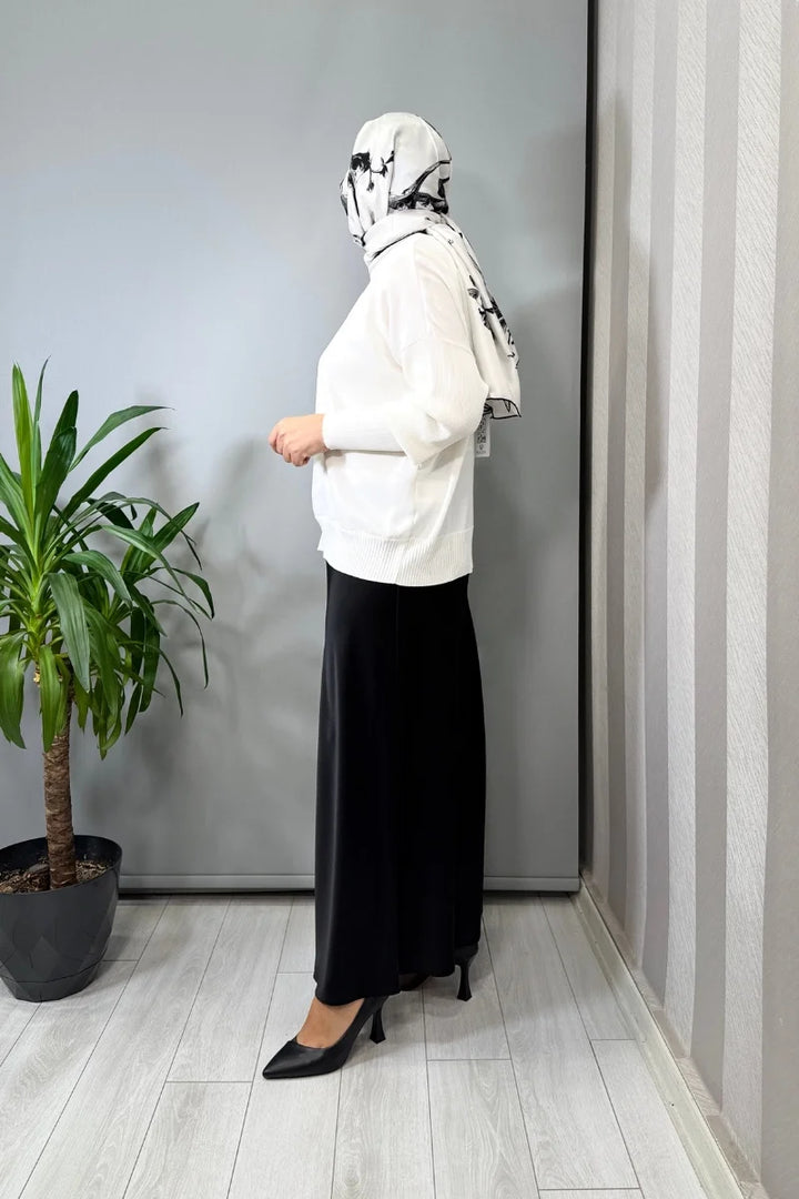 Sentez Luna Saten Volanlı Etek 5457 - Siyah - Görsel 3 