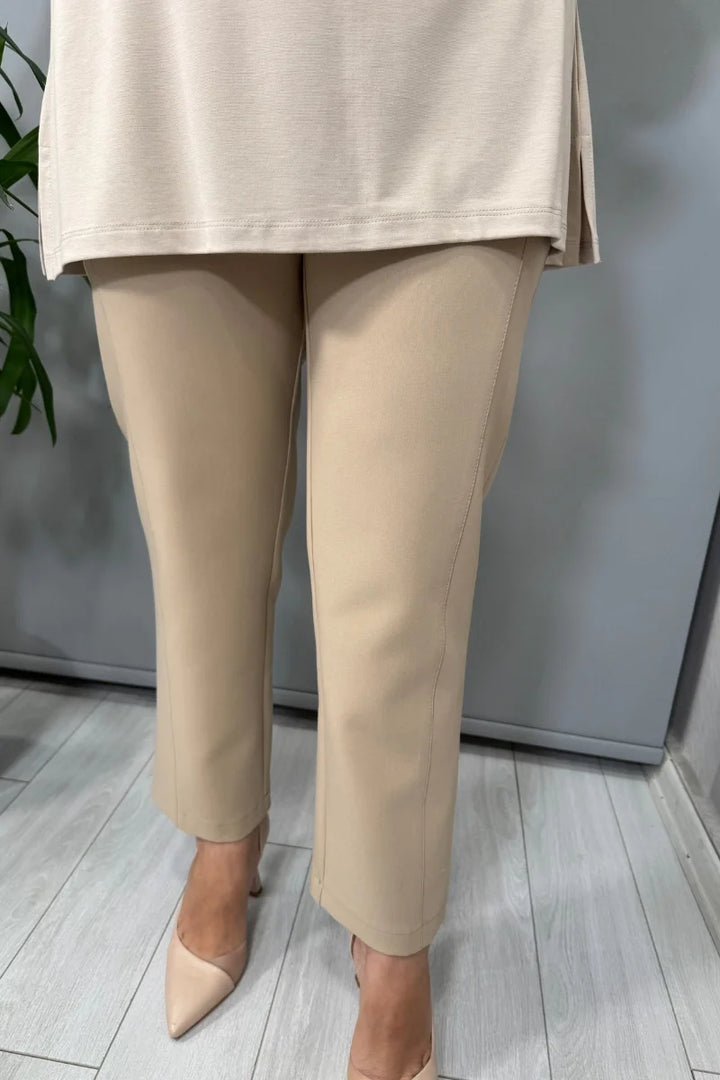 Sentez Milano Boru Boru Paça Pantolon 5603 - Bej - Görsel 3 