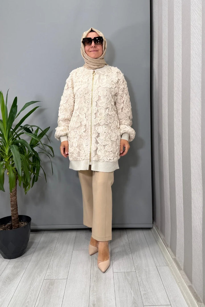 Sentez Milano Boru Boru Paça Pantolon 5603 - Bej - Görsel 1 