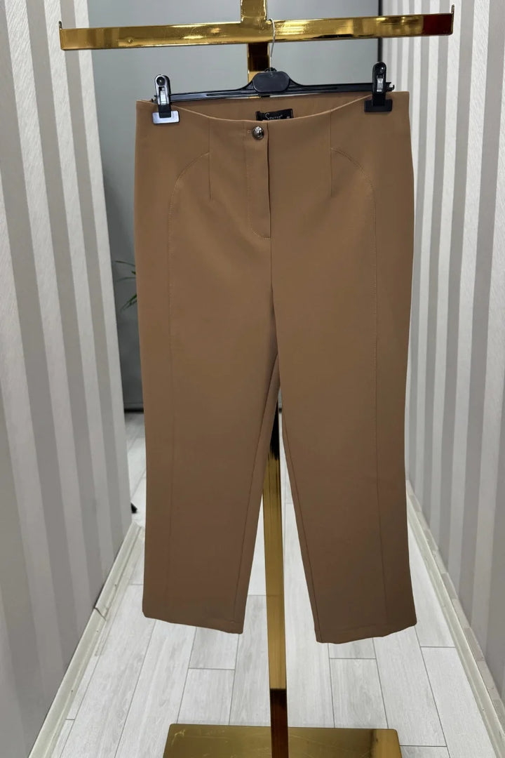 Sentez Milano Boru Boru Paça Pantolon 5603 - Camel - Görsel 1 
