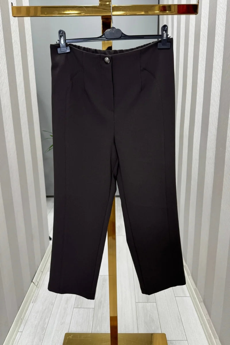 Sentez Milano Boru Boru Paça Pantolon 5603 - Kahve - Görsel 1 #renk_kahve