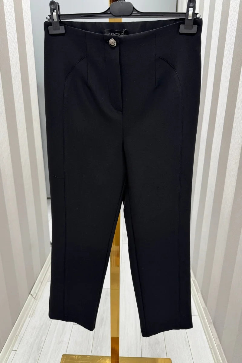 Sentez Milano Boru Boru Paça Pantolon 5603 - Siyah - Görsel 1 #renk_siyah