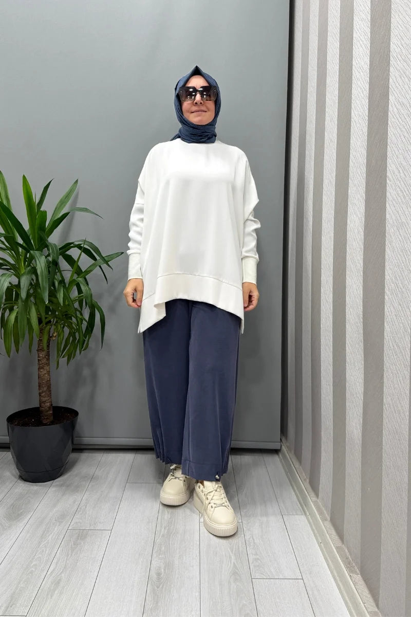 Sentez Paçası Kapsüllü Aura Şalvar 5615 - Lacivert - Görsel 2 