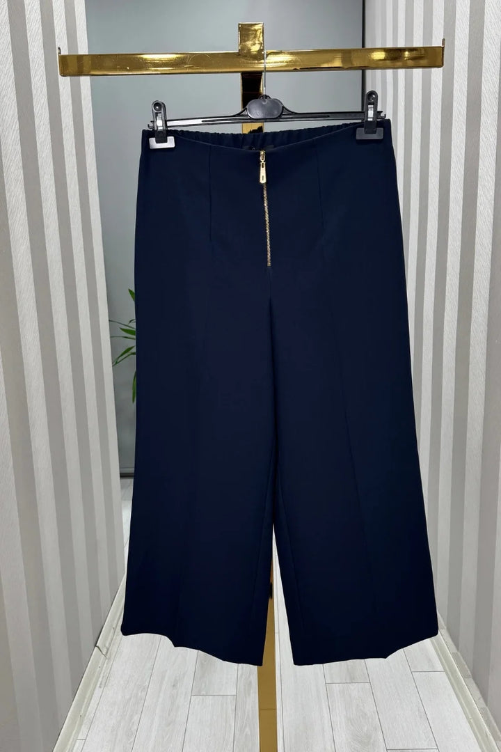 Sentez Queen Kısa Geniş Paça Pantolon 5565 - Lacivert - Görsel 1 