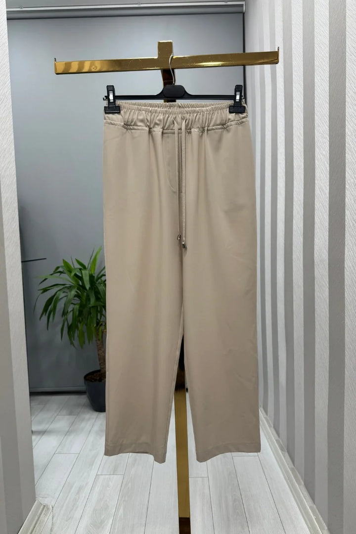Sentez Vega Beli Lastikli Pantolon 5660 - Taş - Görsel 1 