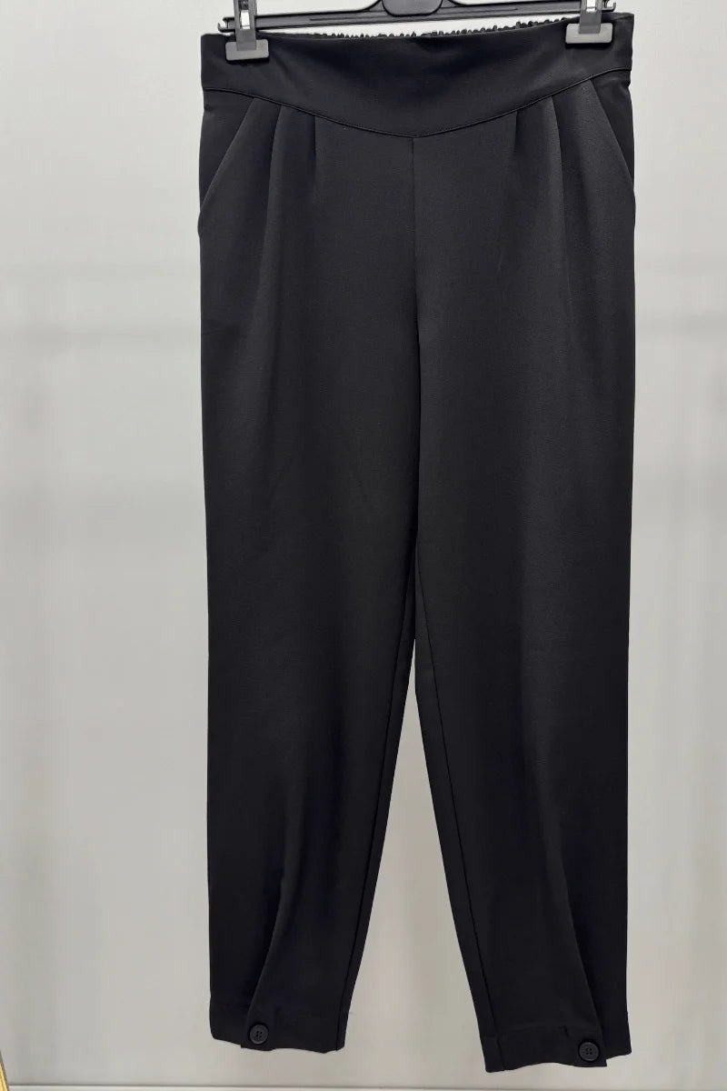 Sentez Victoria Paça Düğme Detaylı Pantolon 5574 - Siyah - Görsel 1 #renk_siyah