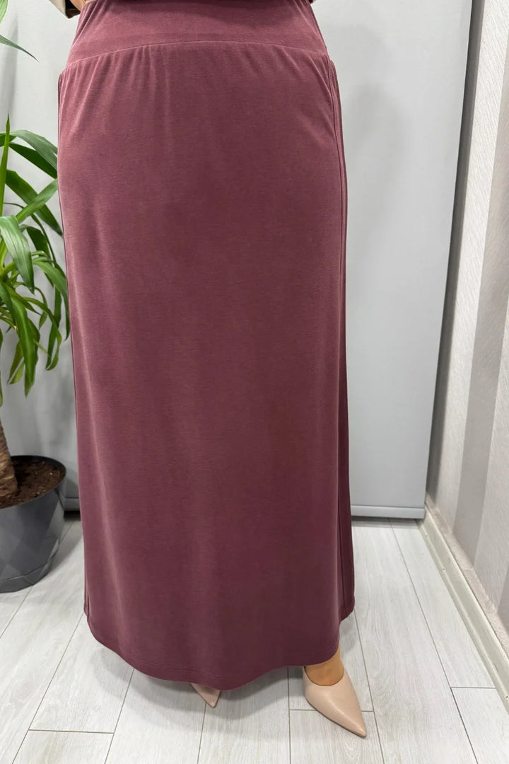 Sentez Yanı Nervürlü Etek 5461 - Bordo - Görsel 1 