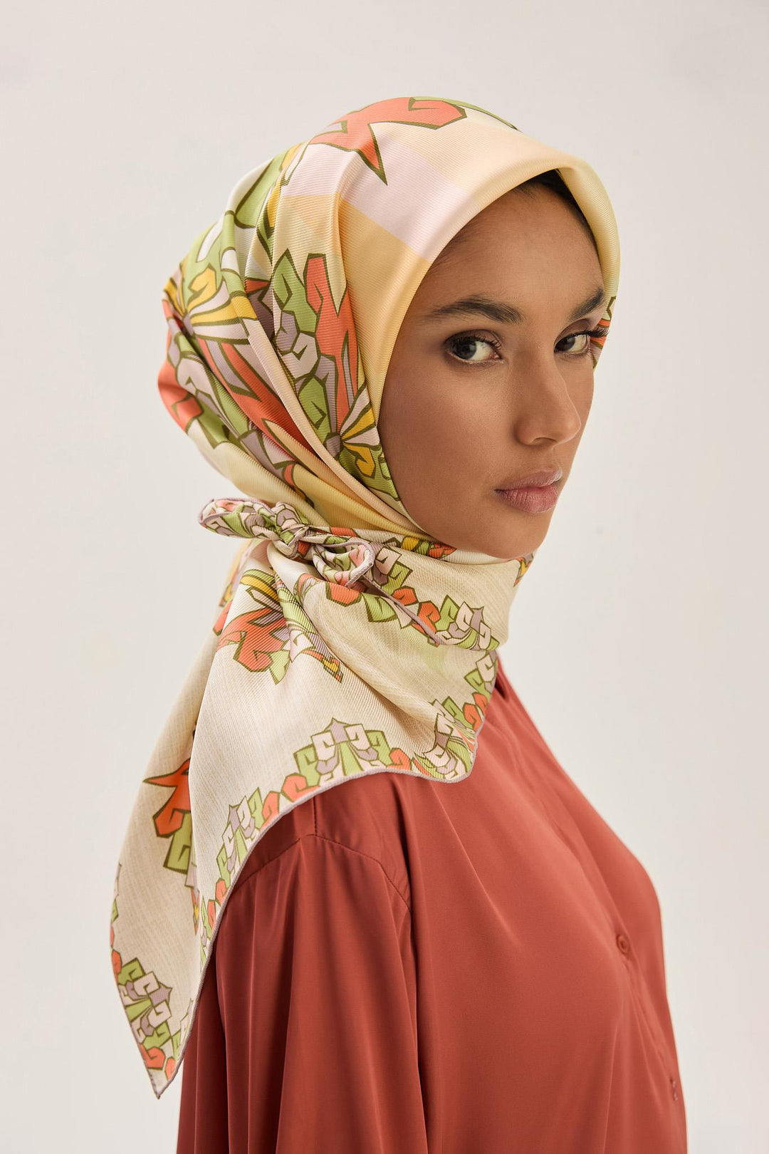 Maisa Şimal Mulberry İpek Eşarp - Haki