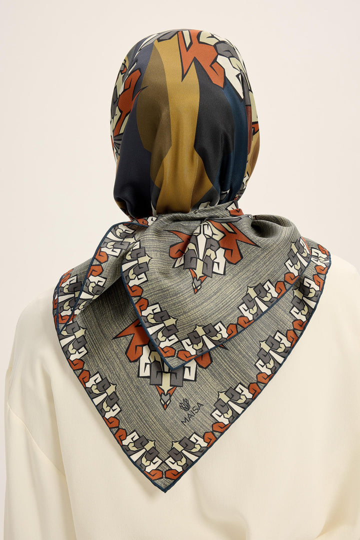 Maisa Şimal Mulberry İpek Eşarp - Indigo