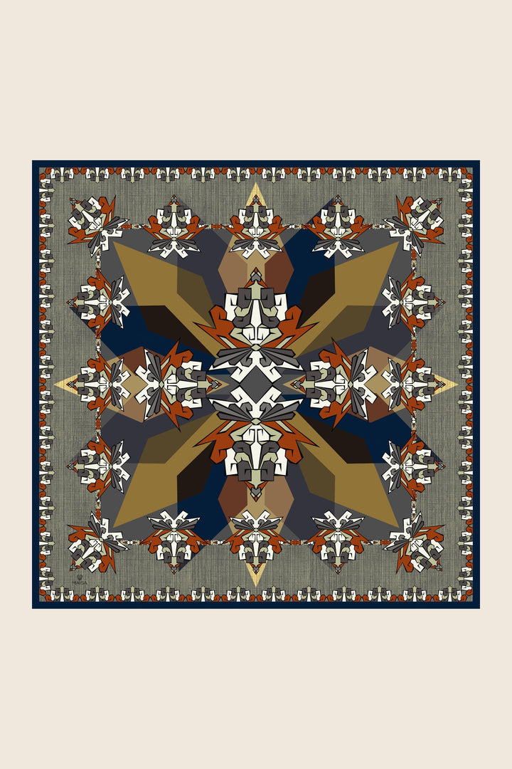 Maisa Şimal Mulberry İpek Eşarp - Indigo