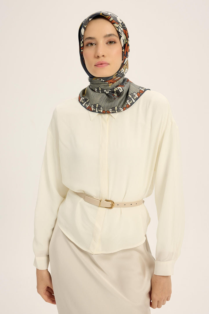 Maisa Şimal Mulberry İpek Eşarp - Indigo