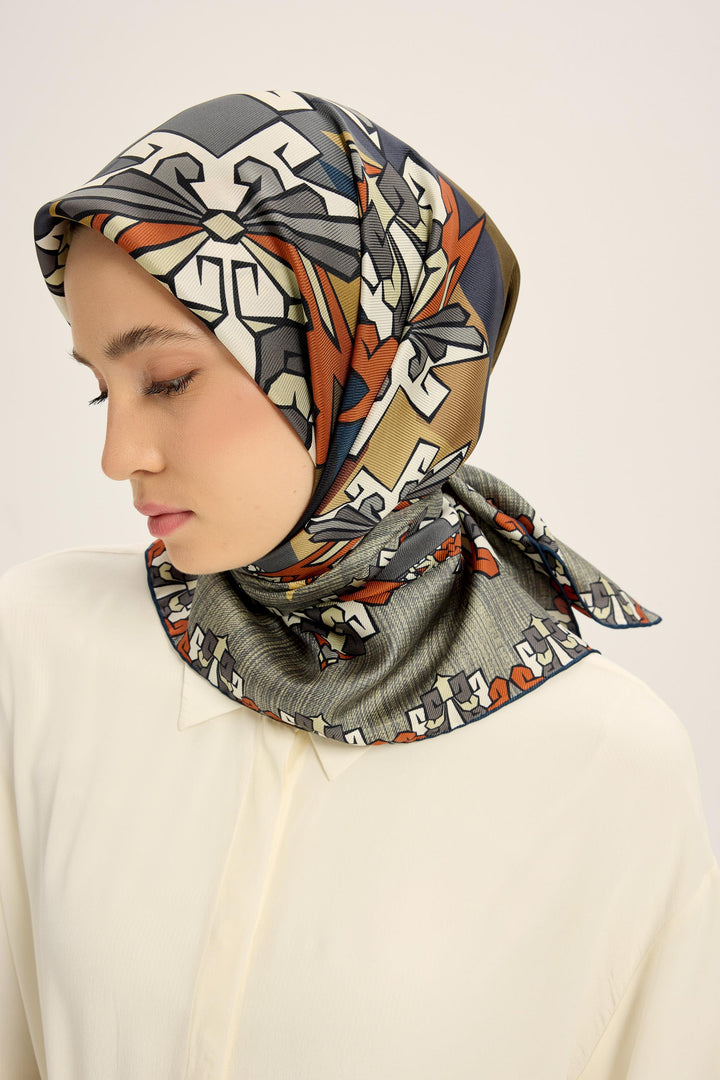 Maisa Şimal Mulberry İpek Eşarp - Indigo