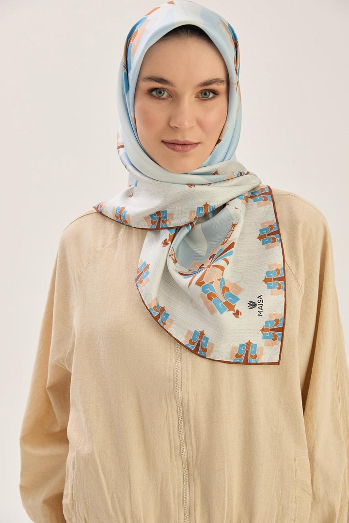 Maisa Şimal Mulberry İpek Eşarp - Kahverengi